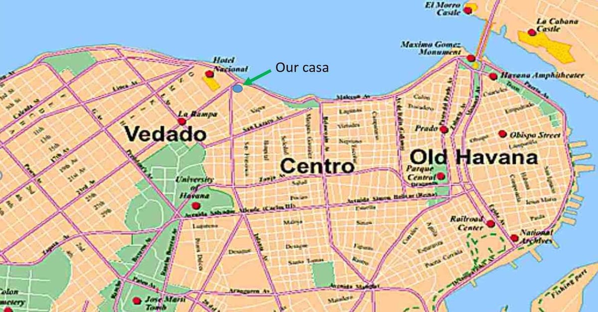 რუკა vedado ჰავანა, კუბა